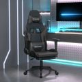 vidaXL Herná stolička s podnožkou čierna a sivá umelá koža