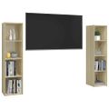 vidaXL TV skrinky 2 ks dub sonoma 142,5x35x36,5 cm drevotrieska