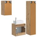 vidaXL Sada kúpeľňového nábytku 3 ks Dub artisan 33 x 34,5 x 160 cm