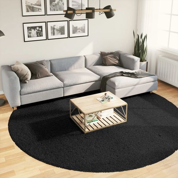 vidaXL Koberec OVIEDO krátky vlas čierny Ø 280 cm