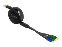 USB 3 v 1 zasúvateľný nabíjací kábel fo