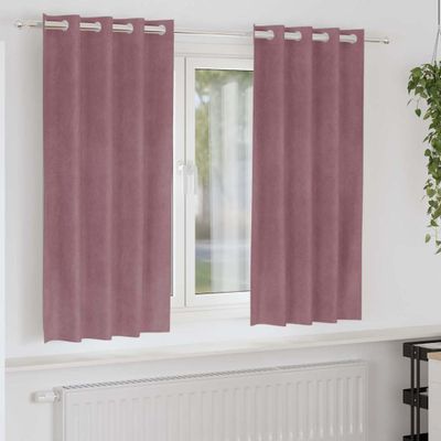 vidaXL Zatemňovacie závesy 2 pcs Tmavo ružová 140 x 175 cm Zamat