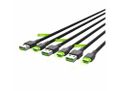 Green Cell KABGCSET02 set 3 rýchlonabíjacích káblov Ray USB-C 120 cm zelená LED