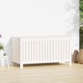 vidaXL Záhradný úložný box biely 121x55x64 cm masívna borovica