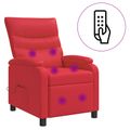 vidaXL Masážne relaxačné kreslo Červená Umelá koža