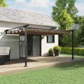 vidaXL Altánok 400 x 300 x 200 cm Sivohnedá Polyester
