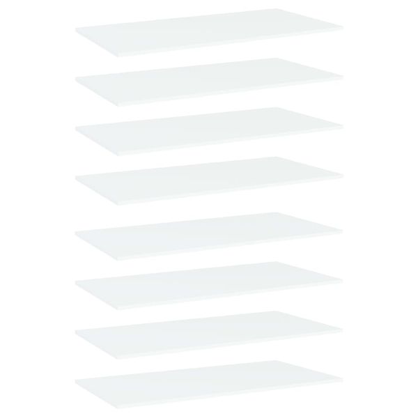 vidaXL Prídavné police 8 ks, biele 80x30x1,5 cm, drevotrieska