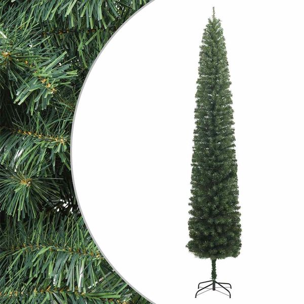 vidaXL Úzky vianočný stromček so stojanom 270 cm PVC