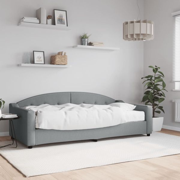 vidaXL Denná posteľ s matracom bledosivá 90x200 cm látka