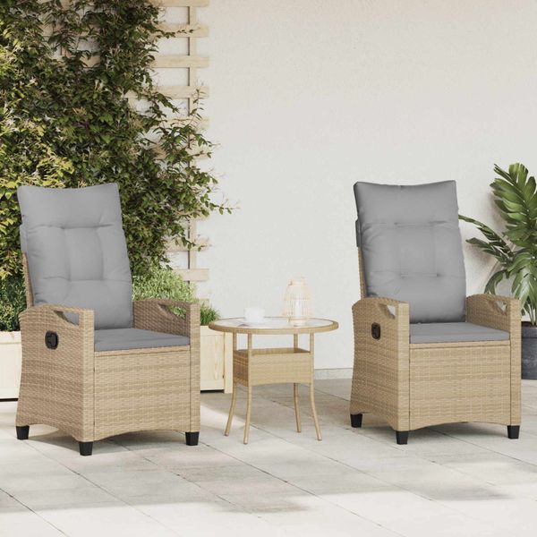 vidaXL Záhradná stolička 2 pcs Beige a svetlo šedá 56 x 60 x 112 cm