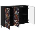 vidaXL Servírovacia skriňa OMMEN Čierny dub 102 x 33 x 76 cm