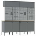 vidaXL Sada pracovných skríň so zásuvkou s úložiskom 10 ks Čierna