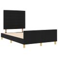 vidaXL Rám postele s čelnou doskou Čierna 140 x 190 cm látka