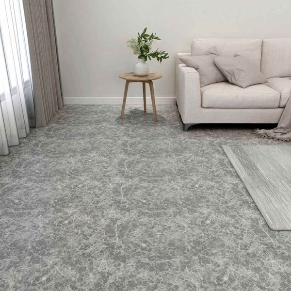 vidaXL Podlahové dosky 5,11 m² 55 pcs PVC Sivá
