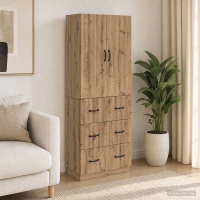 vidaXL Sada skríň 2 ks 66 x 34,5 x 87 cm Kompozitné drevo Dub artisan