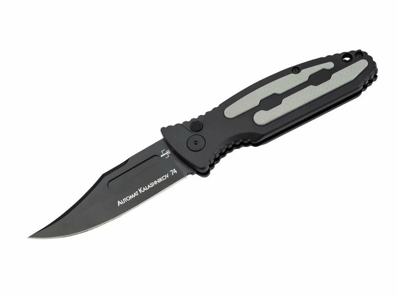 Böker Plus 01KALS136 KALASHNIKOV 74 AUTO BLACK automatický nôž 8,5 cm, celočierna, sivá, hliník, G10