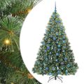 vidaXL Umelý vianočný stromček s 300 LED-i Zelená 180 cm PE a PVC
