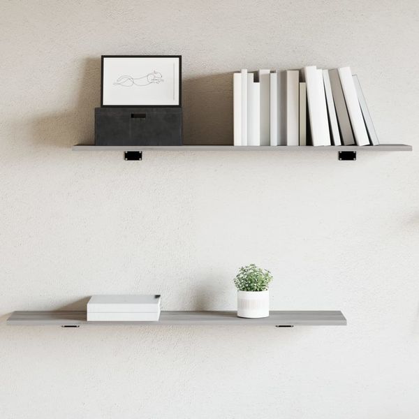 vidaXL Nástenné police 4 ks sivé sonoma 100x20x1,5 cm kompozitné drevo