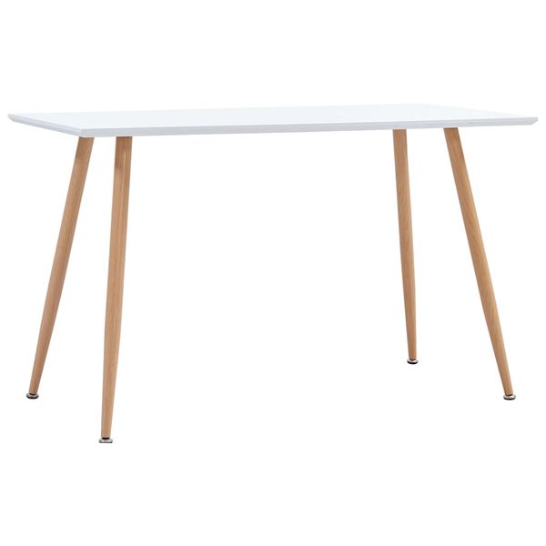 vidaXL Jedálenský stôl, bielo dubový 120x60x74 cm, MDF