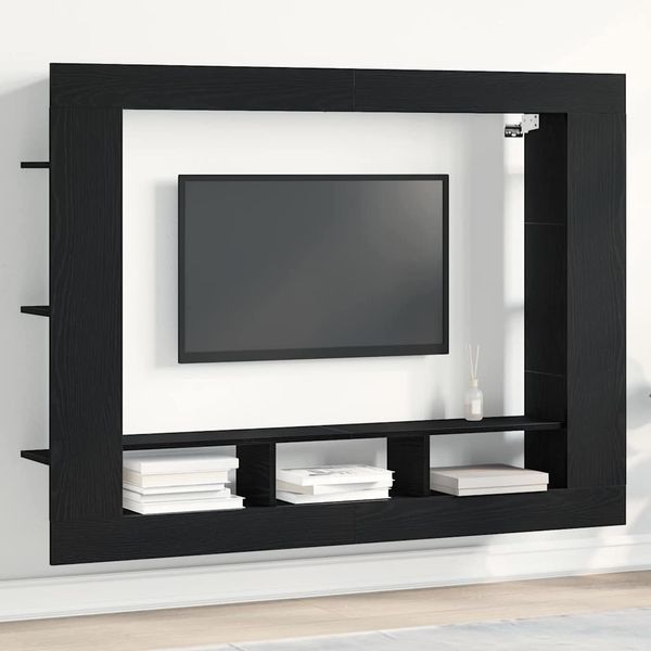 vidaXL TV skrinka Čierny dub 152 x 22 x 113 cm Kompozitné drevo