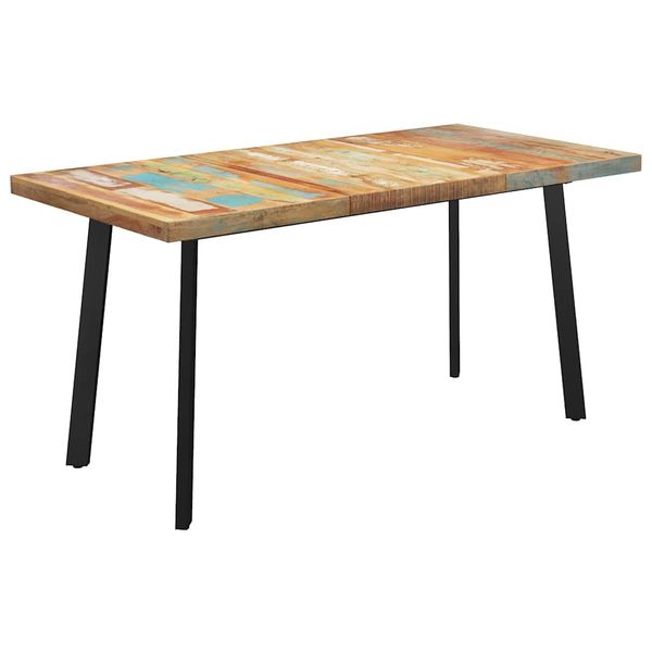 vidaXL Jedálenský stôl, nohy v tvare V 180x90x77 cm, recyklovaný masív
