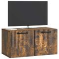 vidaXL Nástenná TV skrinka Nástenný Dymový dub 59,5 x 31 x 30 cm