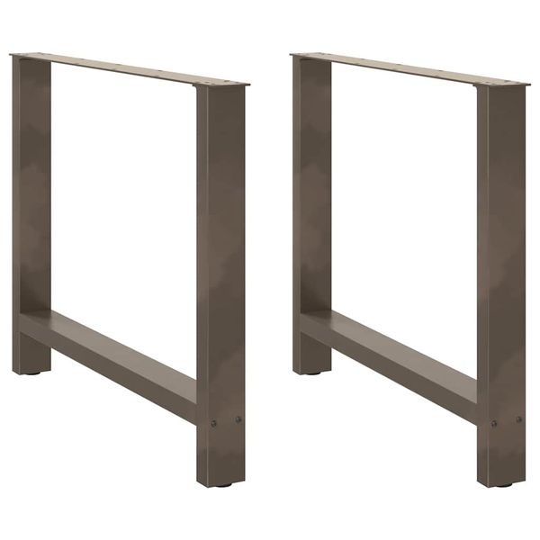 vidaXL Nohy k jedálenskému stolu, prírodná oceľ, 2 ks, 100 x (72-73) cm, oceľ