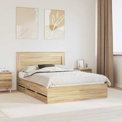 vidaXL Rám postele Sonoma dub 150 x 200 cm Inžinierske drevo
