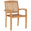 vidaXL Stohovateľné záhradné stoličky s podložkami 8 ks tíkový masív