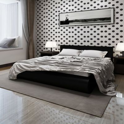 vidaXL Posteľ s matracom, pamäťová pena, čierna, umelá koža 180x200 cm