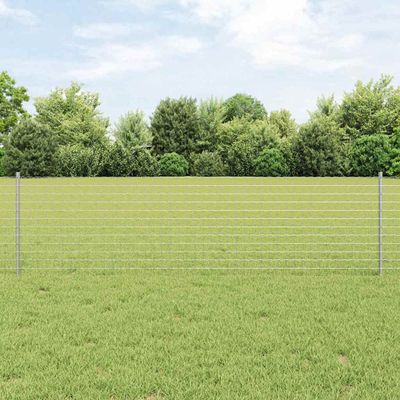 vidaXL Zabudovaný plotový stĺpik 5 ks Strieborná 100 cm