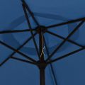 vidaXL Vonkajší slnečník s LED, oceľová tyč 300 cm, azúrový