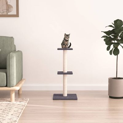 vidaXL Škrabadlo pre mačky so sisalovými stĺpikmi tmavosivé 73 cm
