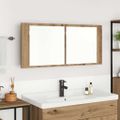 vidaXL Zrkadlový kabinet s LED Remeselný dub 100 x 12 x 45 cm
