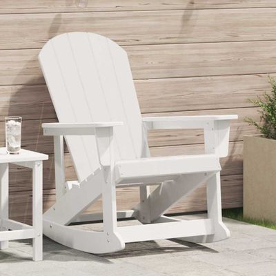 vidaXL Adirondack hojdačka Biela 92 x 73,5 x 92 cm HDPE
