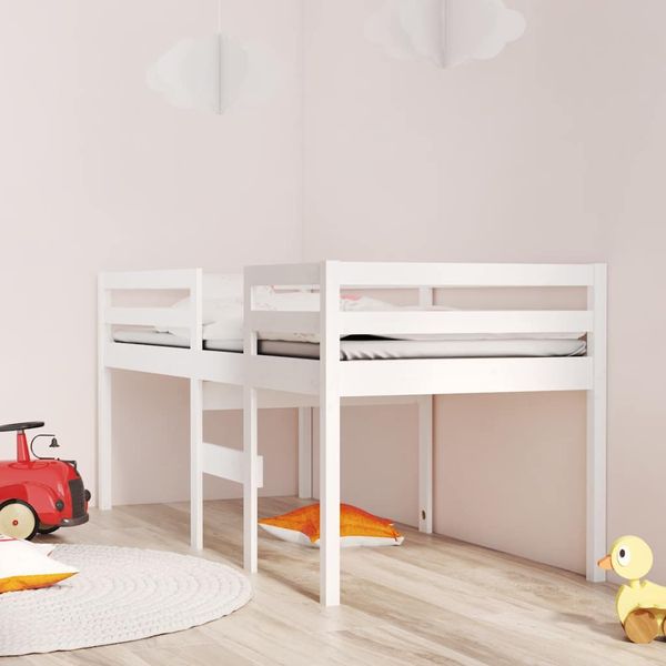 vidaXL Vysoká posteľ biela 80x200 cm borovicový masív