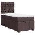 vidaXL Posteľný rám boxsping s matracom hnedý 80x200 cm látka