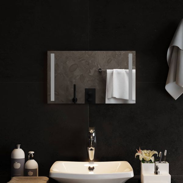 vidaXL Zrkadlo do kúpeľne s LED Priehľadná 50 x 30 cm tvrdené sklo