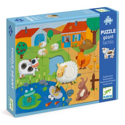 Obrovské hmatové puzzle Farma 12 ks