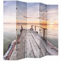 vidaXL Skladací paraván 200x170 cm, potlač s jazerom
