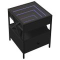 vidaXL Nočný stolík s nekonečnými LED čierny 40x40x51 cm