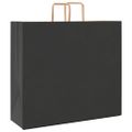 vidaXL Papierové tašky 50 ks s rúčkami, čierna, 54x15x49 cm