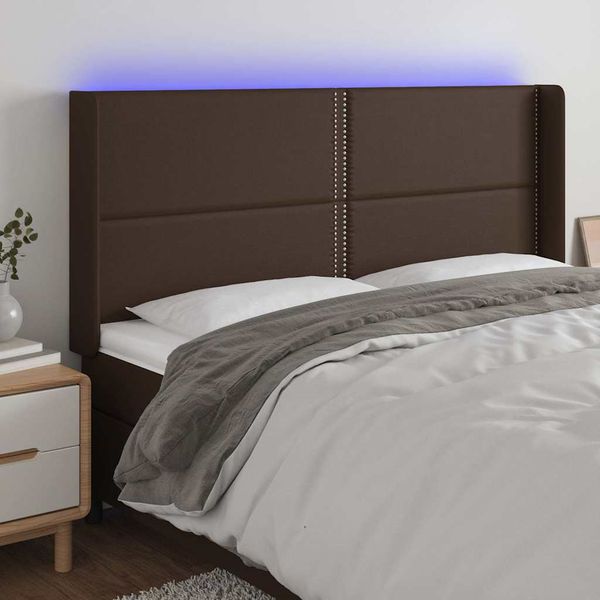 VidaXL Čelo postele hnedé 183x16x118/128 cm umelá koža