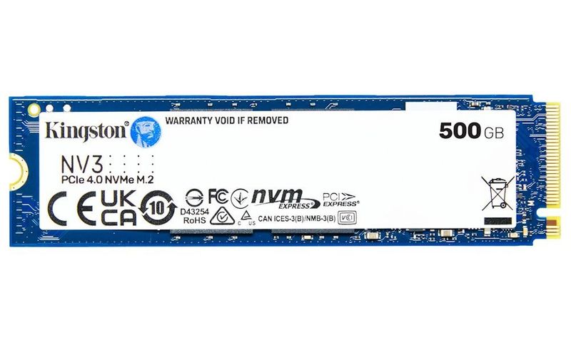 Kingston Flash SSD 500G NV3 M.2 2280 PCIe 4.0 NVMe SSD disk, interný, 500GB, M.2 2280, PCIe Gen4 x4, NVMe, 3D NAND