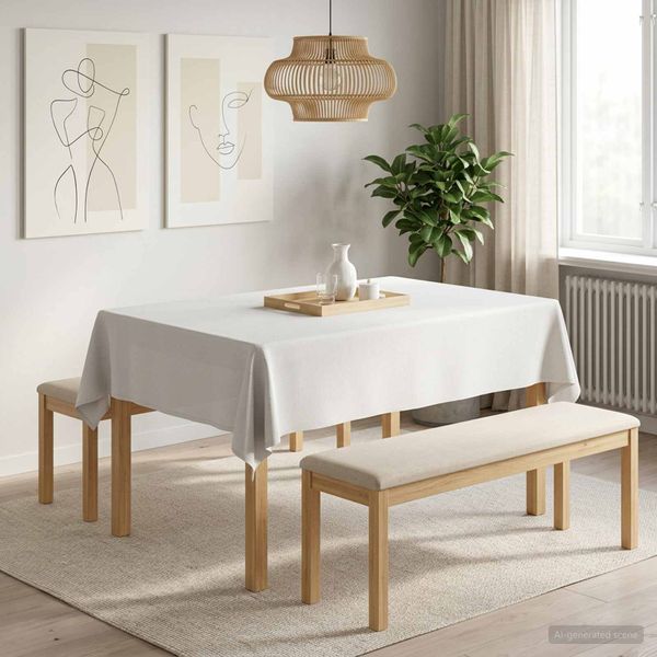 vidaXL Uterák na stôl Obdĺžnikový Biela 140 x 160 cm