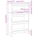 vidaXL Knižnica 80 x 30 x 121 cm Kompozitné drevo Staré drevo