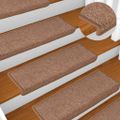 vidaXL Schodové rohože 30 ks 65x21x4 cm hnedé s obdĺžnikovým okrajom