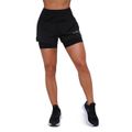 Dámske bežecké šortky 2in1 Pulse Black - GymBeam, veľkosť S, veľkosť oblečenia S