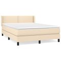 vidaXL Boxspring posteľ s matracom krémový 140x190 cm látka