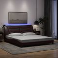 vidaXL Rám postele s LED bez matraca Hvar tmavohnedá 180x200 cm látka